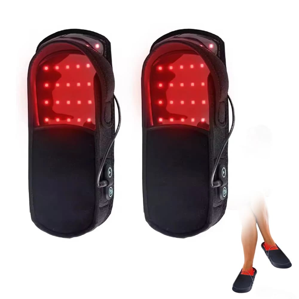 Red Light Infrared Therapy Slippers 660nm 850nm Heated Acupressure Massage for Foot Toe Pain Relief Improve Blood Circulation