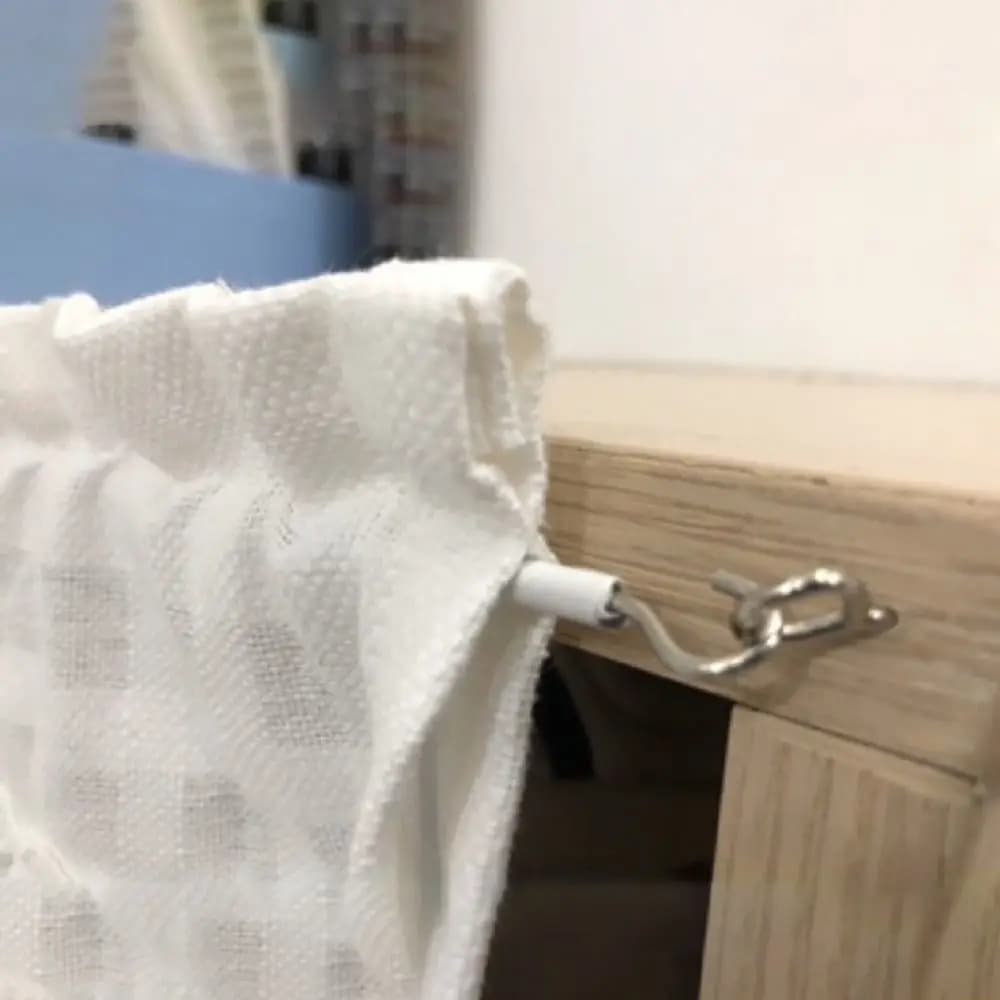 Set di 1 Corda a Molla per Tende Durevole da 2/3/4/5 Metri, in PVC Bianco e Acciaio, con Ganci e Occhielli, per Finestre e Rete, Filo per Binario Tenda