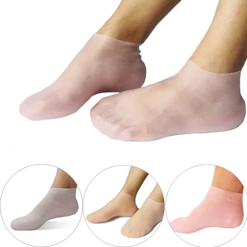 2 pezzi calzini in silicone per la cura dei piedi calzini in gel idratante anti-screpolature pelle morta screpolata rimuovi protezione sollievo dal dolore strumenti per pedicure