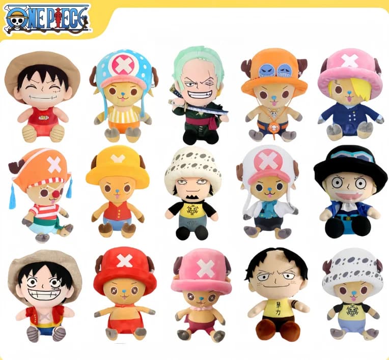Peluche originale One Piece Rufy Tony Chopper Ace Roronoa Zoro Simpatico cartone animato Anime bambola di pezza Regali di compleanno