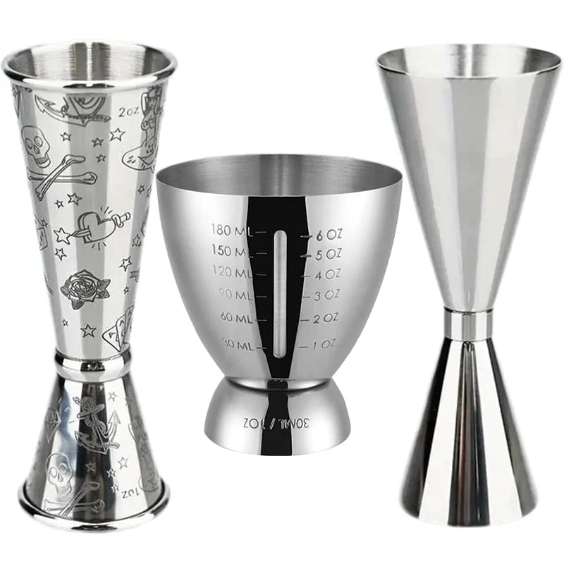 Jigger in Acciaio Inossidabile da 30/60ml per Cocktail, Doppio Misurino per Liquori, Accessori per Bar Domestico, Feste e Club, Strumenti per Barware