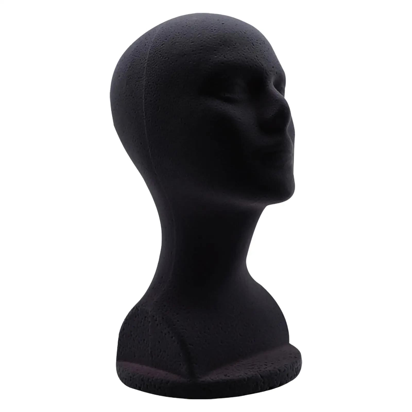 Uomo Polistirolo Manichino Testa Modello Cappello Espositore Nero 48,5 cm Circonferenza della testa Accessori 12,6 pollici di altezza Base stabile fai da te