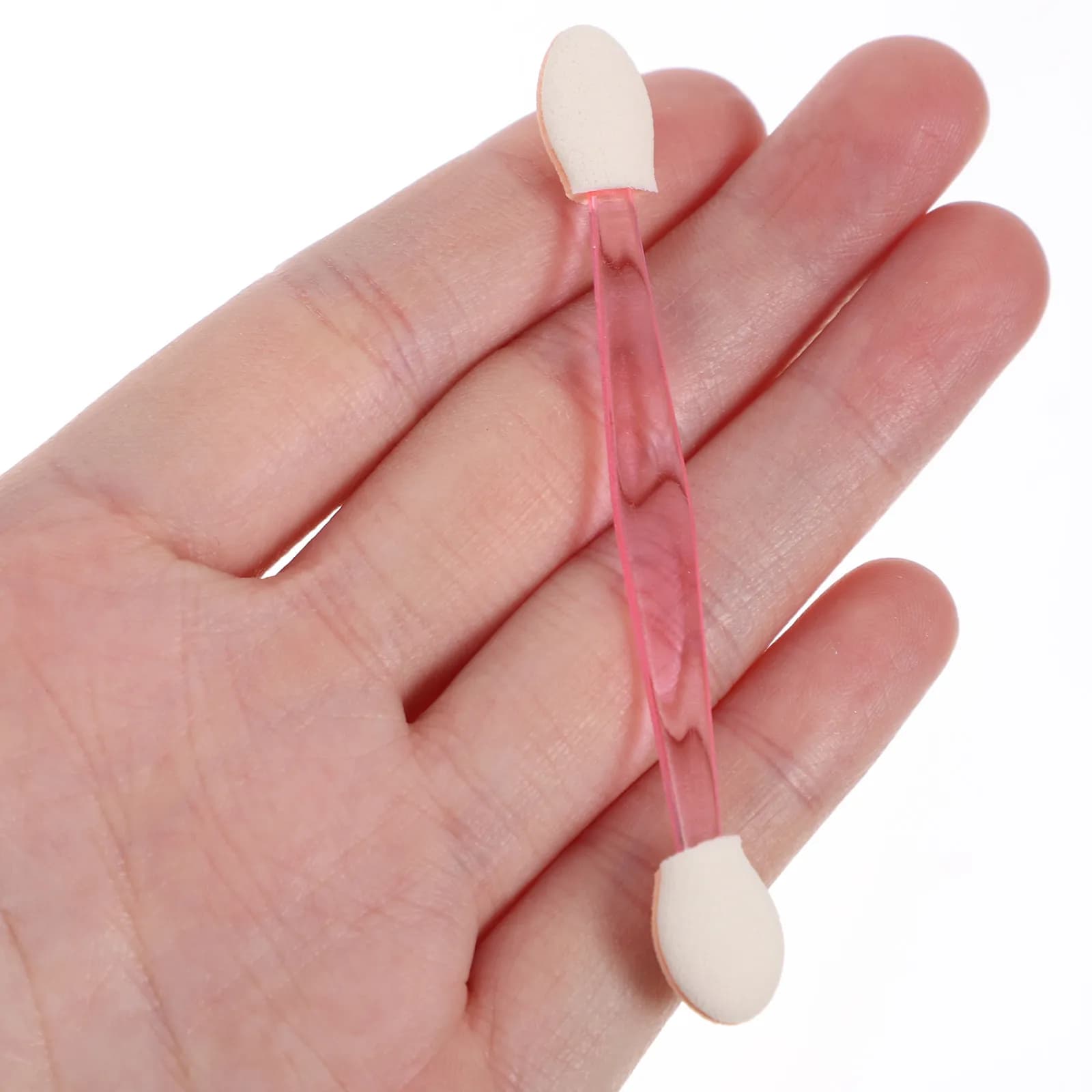 Set di 1 applicatore doppio per ombretto con manico in plastica, spugnette monouso per ombretto, kit pennelli trucco leggeri e portatili per il contorno occhi