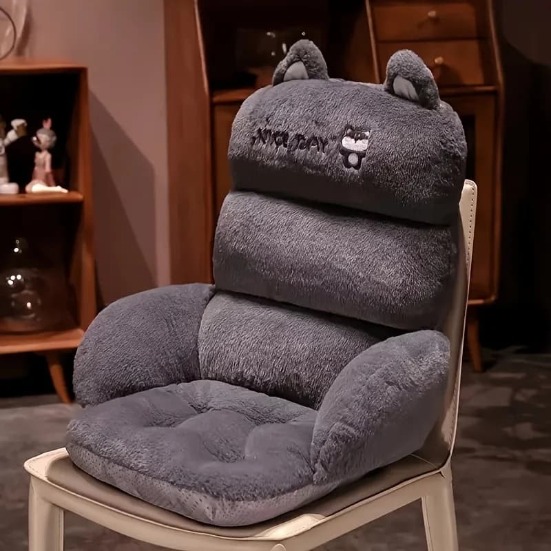 Cuscino per sedia imbottito e confortevole, morbido cuscino per seduta per sedie da ufficio con supporto lombare - Uso domestico (65×55×35cm / 25.59"×21.65"×13.8", Grigio Husky)