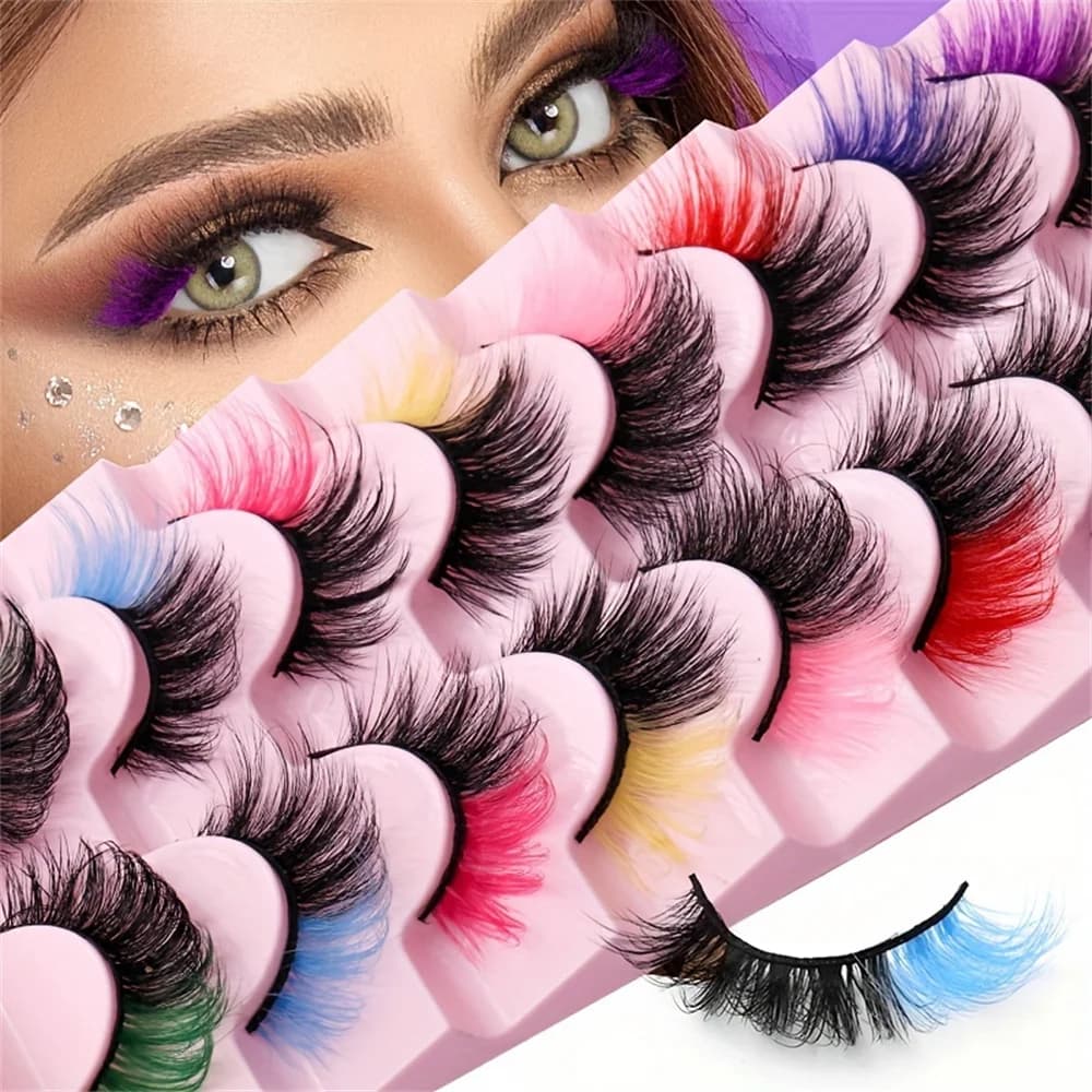 8 pairs of high quality colored fake eyelashes, individual eyelashes that create a different personality for your eyelash extensions