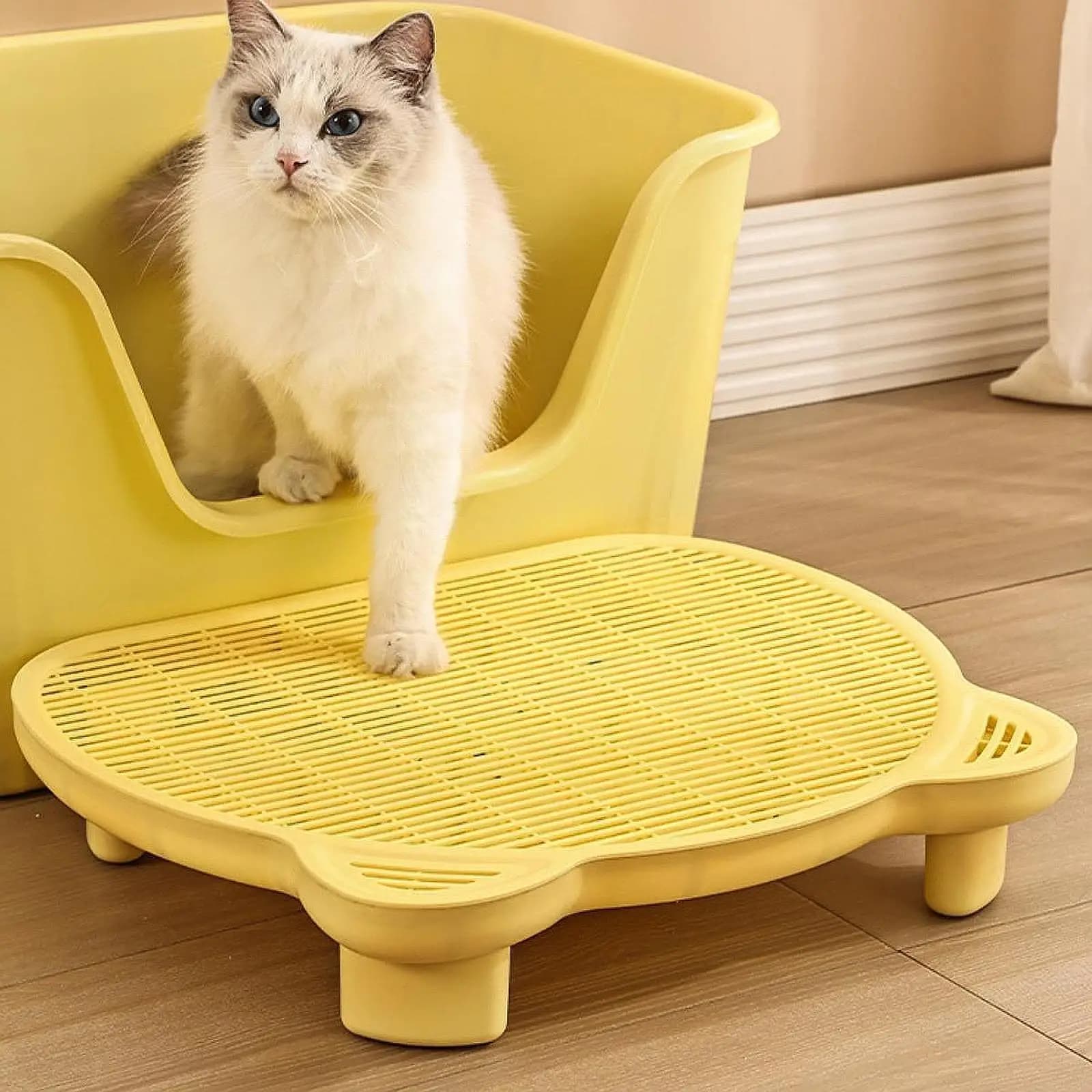 Cat Litter Mat with Filter Function Easy to Clean Reusable Cat Ramp for Litter Box Elevated Cat Litter Ramp for Pet Supply Cat
