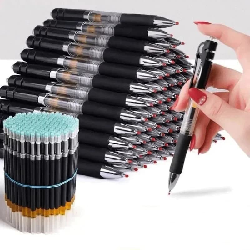 Penna a sfera retrattile da 23 pezzi Penna a sfera di grande capacità da 0,5 mm Nero/Rosso/Blu Sostituibile Ricarica Materiale scolastico di cancelleria