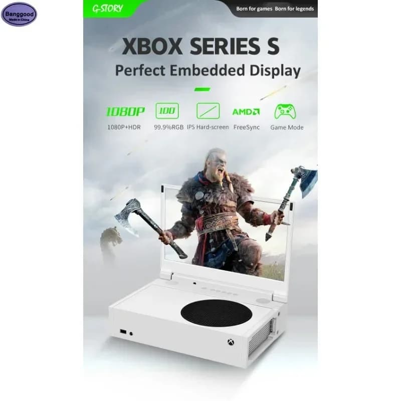 G-STORY 12" 14" 1080P 15.6" 4K Adatto per Xbox Series S, con Stereo 3D 2 HDMI 2 Porte per cuffie HDR Monitor di gioco Schermo IPS