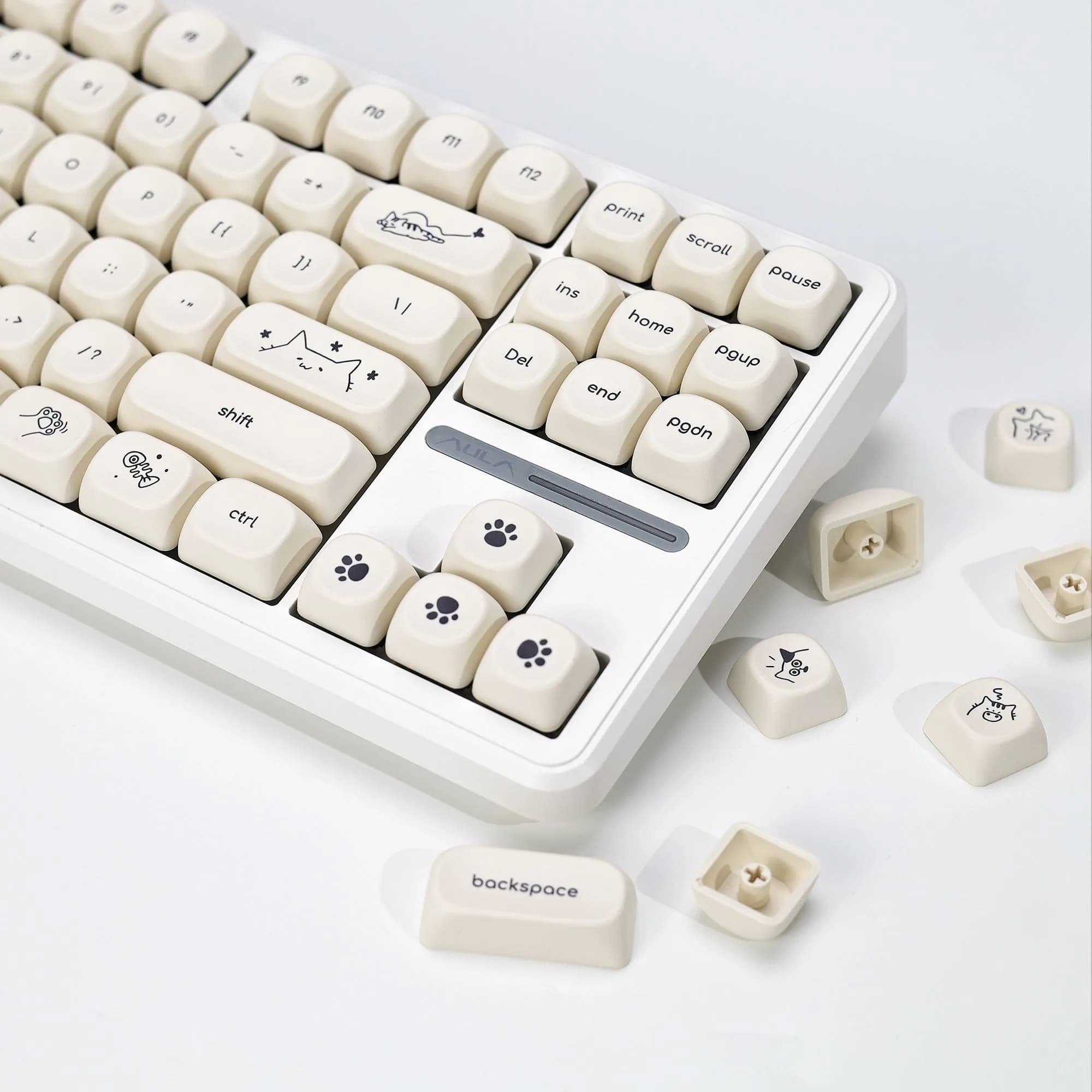 MOA Profile Keycap PBT Dye Sublimation Cute Cat Dog 137 Keys Small Full Set Korean English keycap MX Switch Mechanical Keyboard