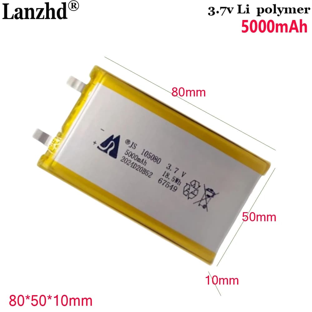 105080 5000mAh 3.7V Per banca di potere giocattolo per animali domestici banca di potere lampada a LED batteria dispositivo di bellezza dispositivo di iniezione di ossigeno