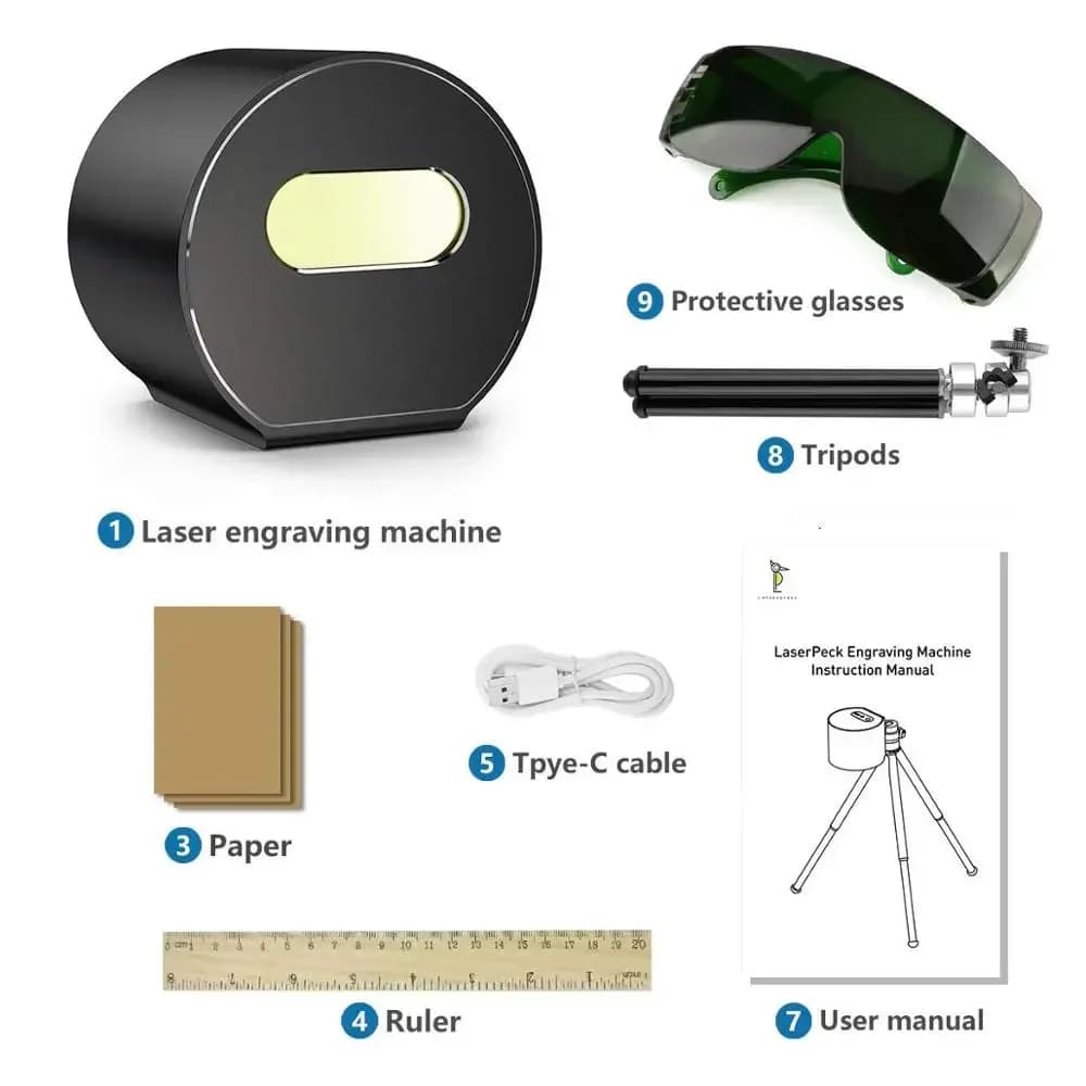 1.6W 3D Portable Mini Laser Fiber Engraving Machine Pecker Desktop Logo Mark Etcher Cutter Laser Metal Making Machine