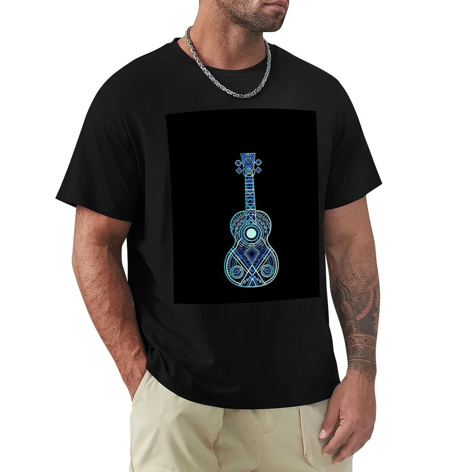 NO TEXT 2023 String Theory 1: Bright Blues (recommended: print on dark) - 100 Days of Ukulele T-Shirt