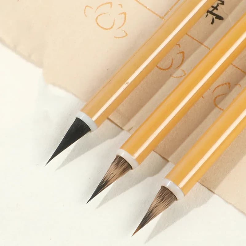 Weasel Purple Rabbit Hair Brush Pen Wen Zhengming Small Regular Script Chicken Pitch Brush Calligraphy Write Practice Brush Set
