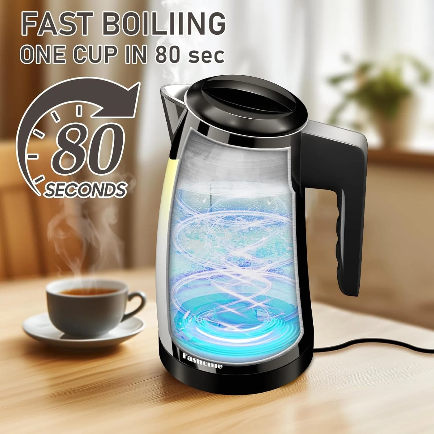 1.25 Liter Stainless Steel Electric Kettle Automatic Shutdown 1300W Coffee maker 2H Keep warm Fashome Temperature Control Kitchen boiler