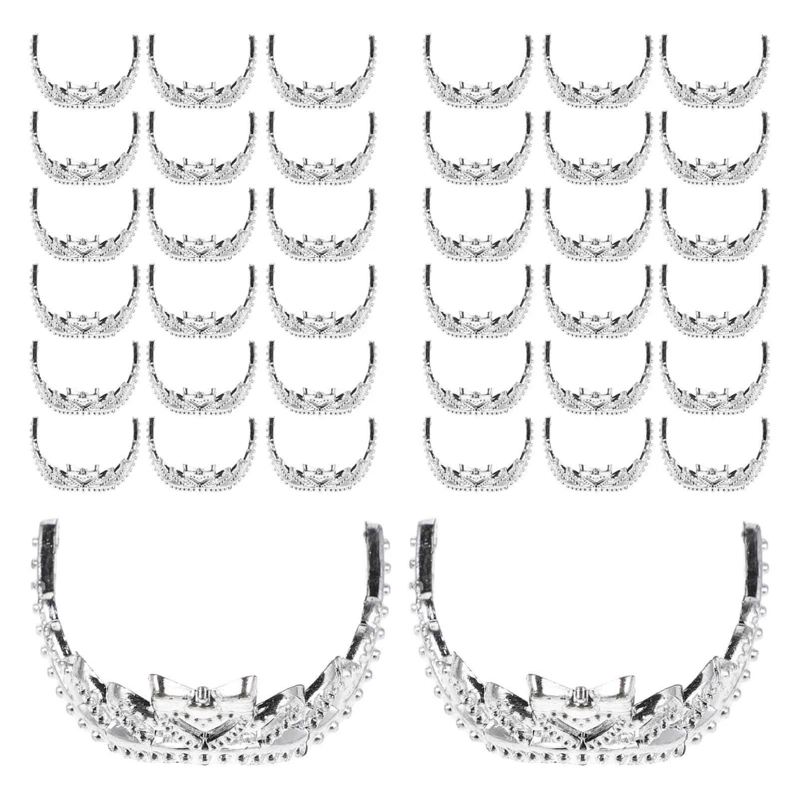 60Pcs Miniature Crown Accessories Mini Plastic Crowns Bow Hair Hoop Dress Up Headwear for Dollhouse Creative Role Playing