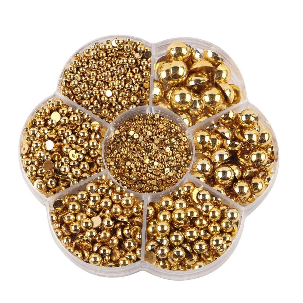 3100 Pezzi Perle Semisferiche 2/3/4/5/6/8/10mm, Decorazioni per Abbigliamento, Strass ABS per Artigianato, Gioielli Fai-da-Te, Nail Art