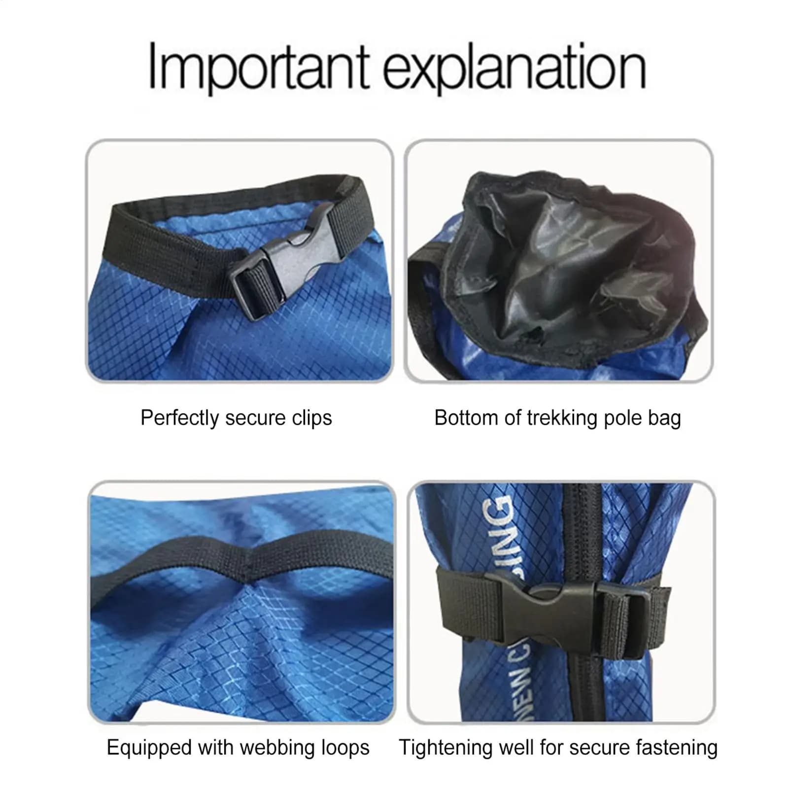 Trekking Pole Bag Walking Stick Protective Cover With Adjustable Drawstring Hiking Pole Travel Case For Camping Outdoor