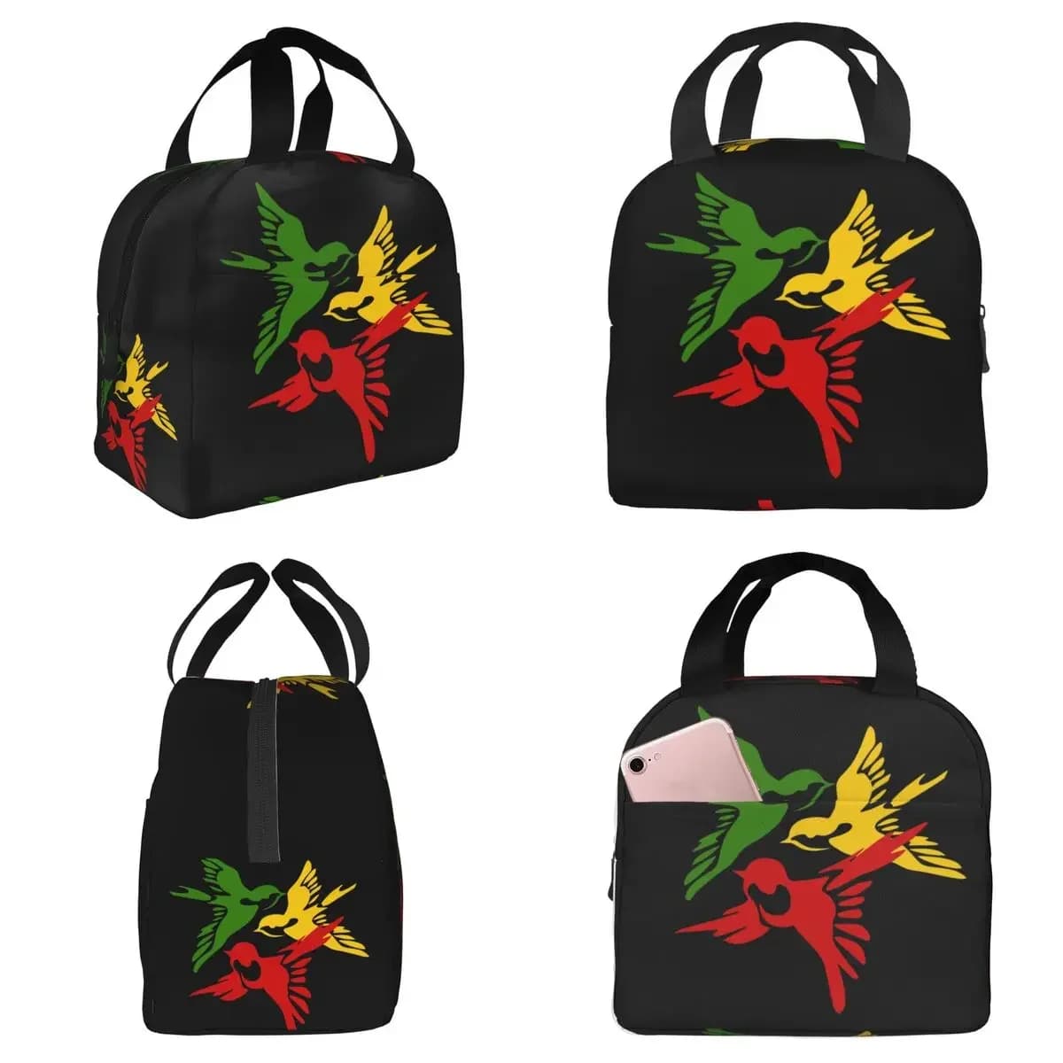 Kawaii Three Little Birds Reggae Insulated Lunch Bag for Kids School Cooler Thermal Food Box Tote Portable Lunch Boxes Container