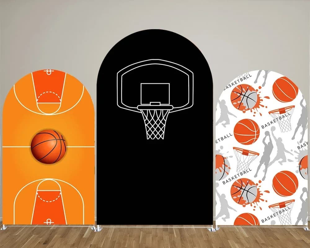 VIKAMA Copertura per sfondo ad arco da basket, Arco per sfondo per feste, Festa di compleanno sportiva, Cerimonia di laurea Foto Prop