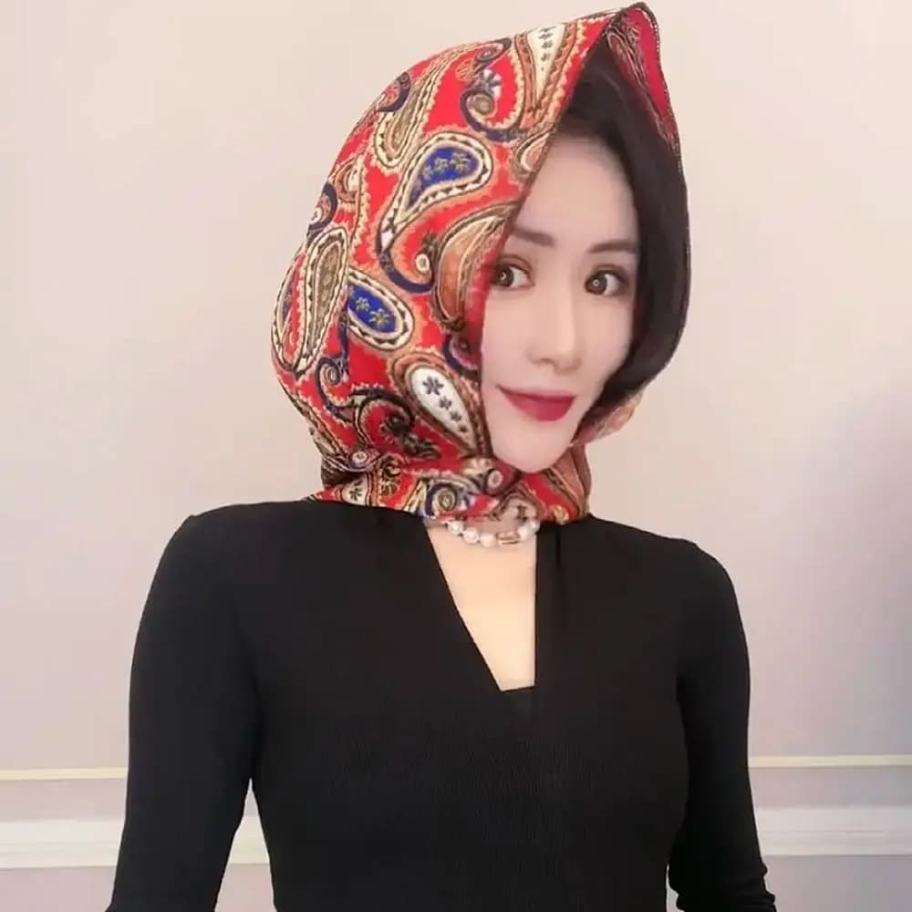 Summer Simulation Silk Muslim Turban Sun-Resistant Breathable Baotou Hat Soft Hijab Cap Women