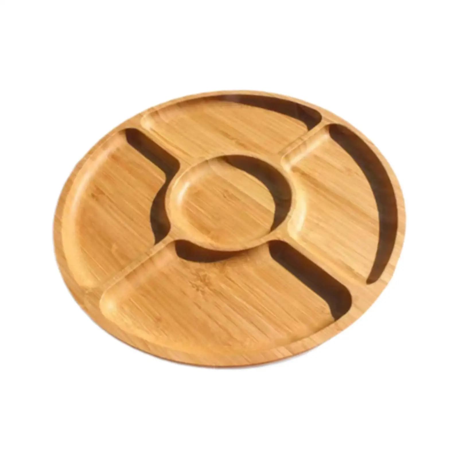 Vassoio di Servizio in Legno, Piatto da Portata con Scomparti, Vassoio per Antipasti, Piatto per il Controllo delle Porzioni per Verdure e Frutta