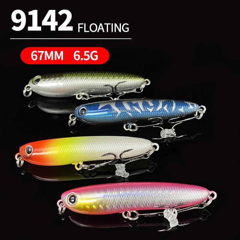 67mm 6.5g Matita di superficie Esche da pesca Wobbler galleggiante per luccio Swimbait Camminare il cane Acqua salata Esche artificiali Attrezzature
