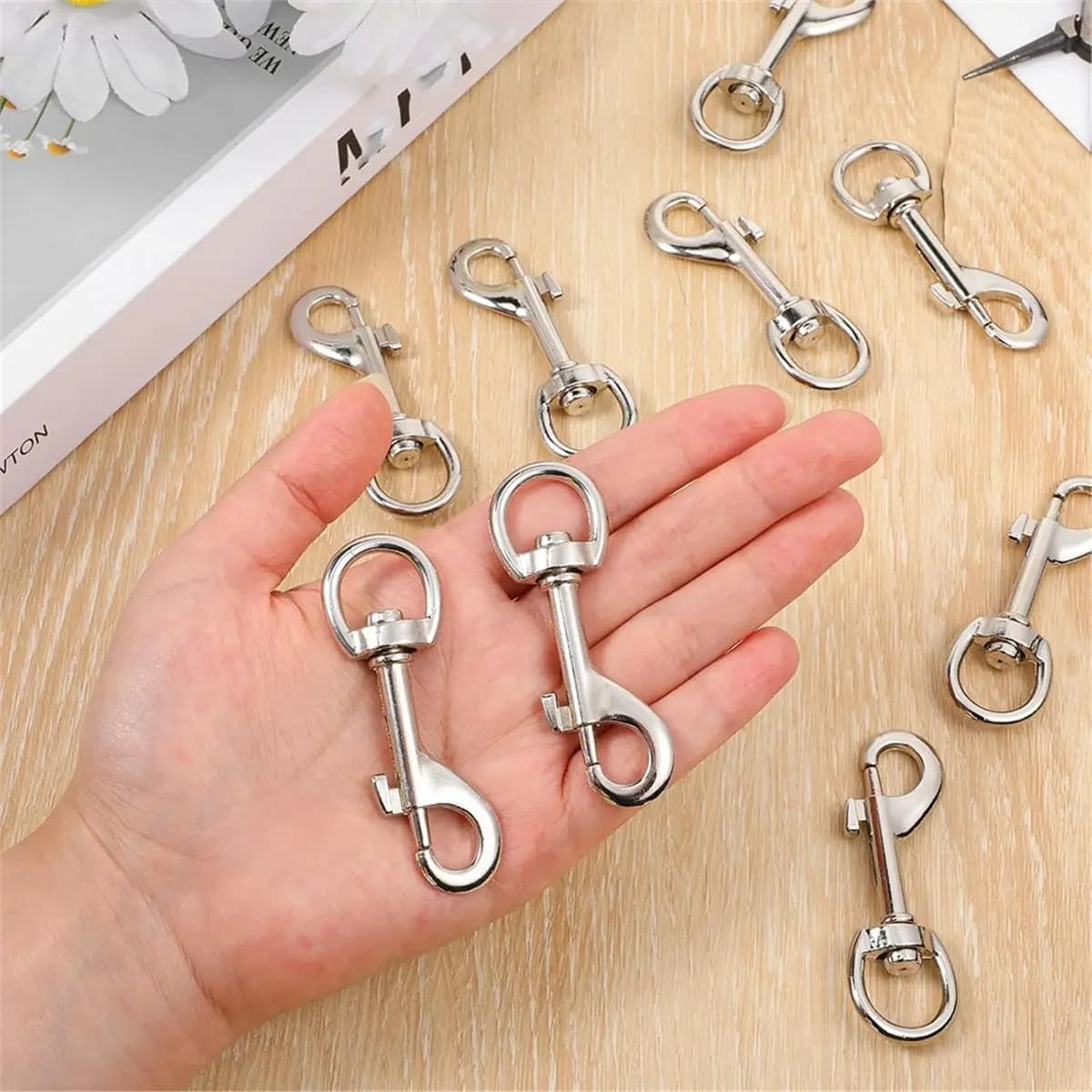 30 moschettoni girevoli resistenti, clip per guinzaglio per cani in lega di zinco da 2,75", per portachiavi, guinzagli per animali domestici e attrezzature da esterno