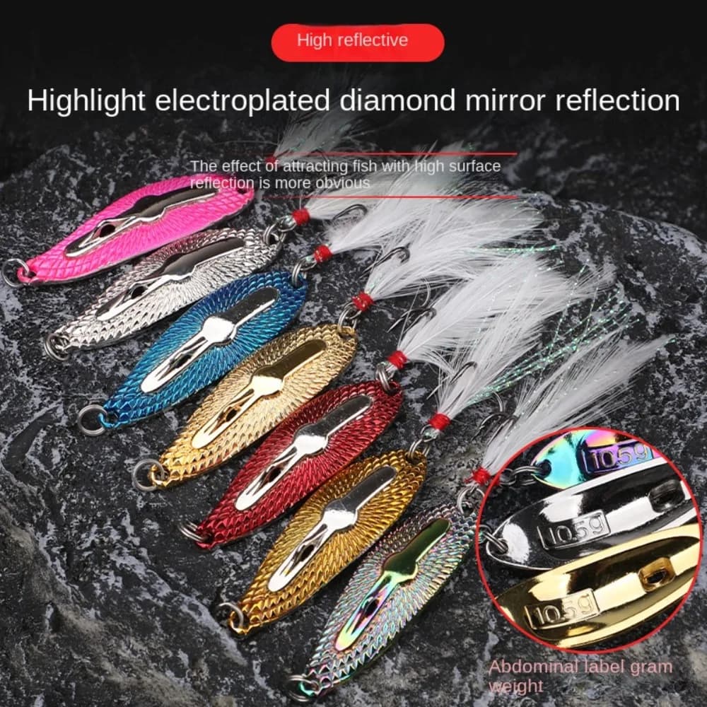 Accessori per la pesca esche da pesca in metallo oro argento Bass Tackle esca artificiale Spinner Spoon trota luccio Treble Hook