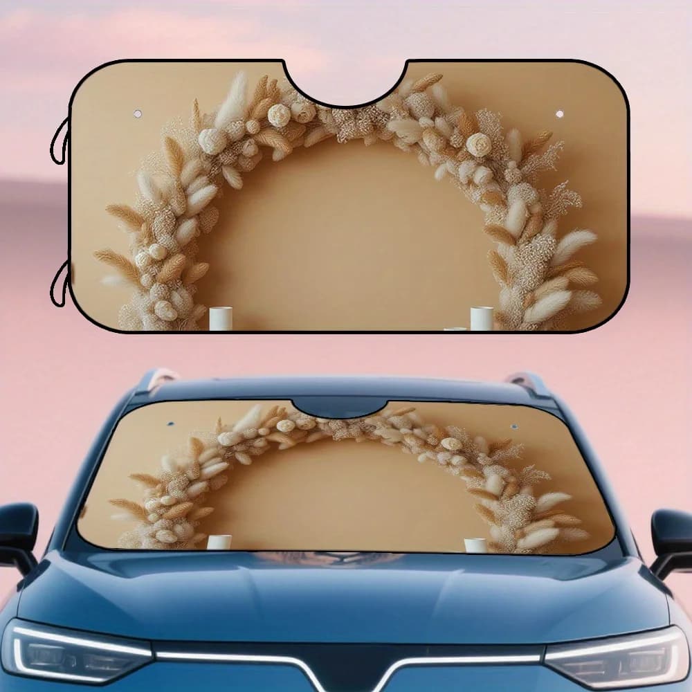 Parasole monopezzo con motivo floreale per parabrezza auto, facile da riporre e trasportare, un miglioramento chic per l'interio del tuo veicolo