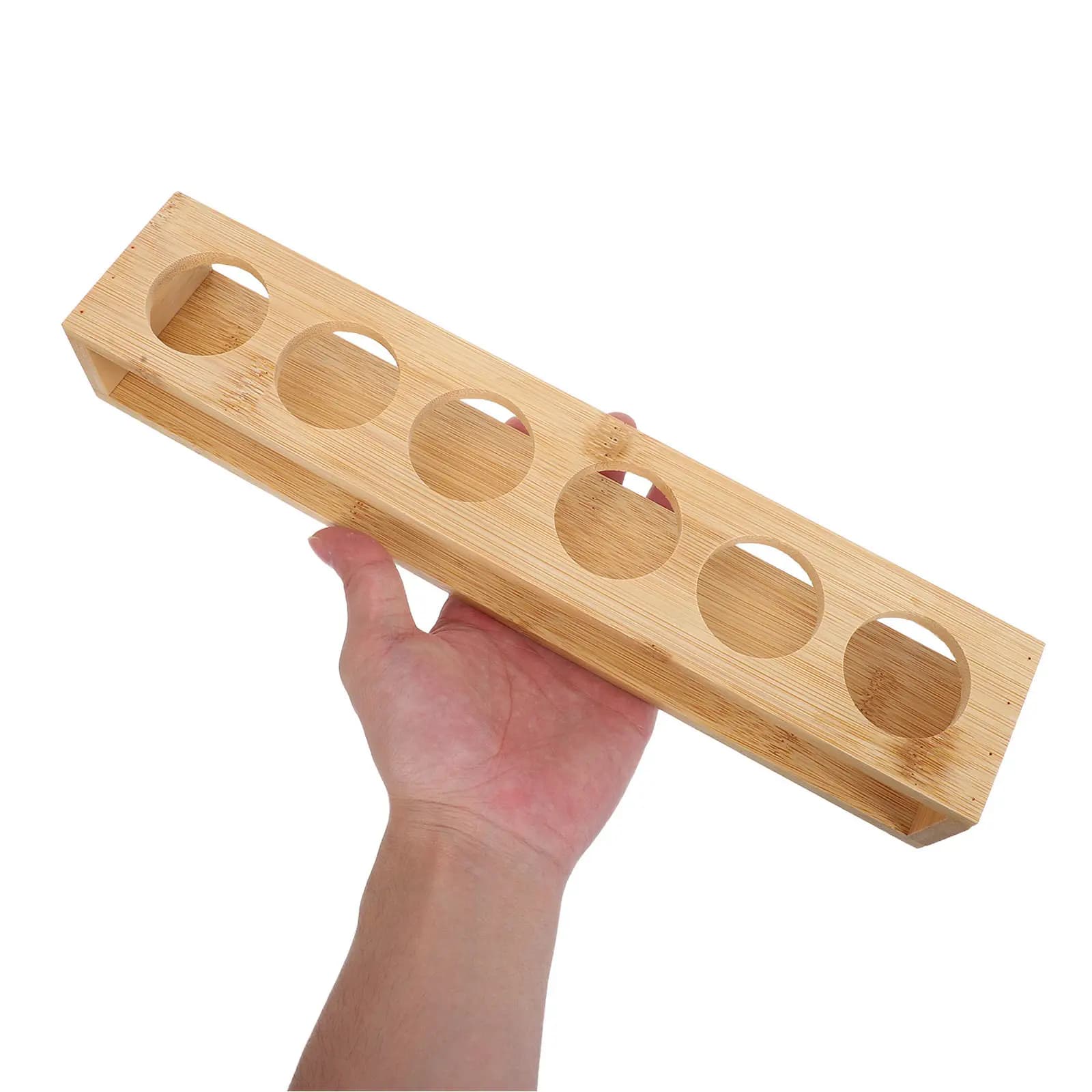Shot Glass Tray Holder 6 Hole Bar Wooden Cups Tray Organizer Spirit Tasting Tequila Whiskey Brandy Parties Clubs Home Bars Wine