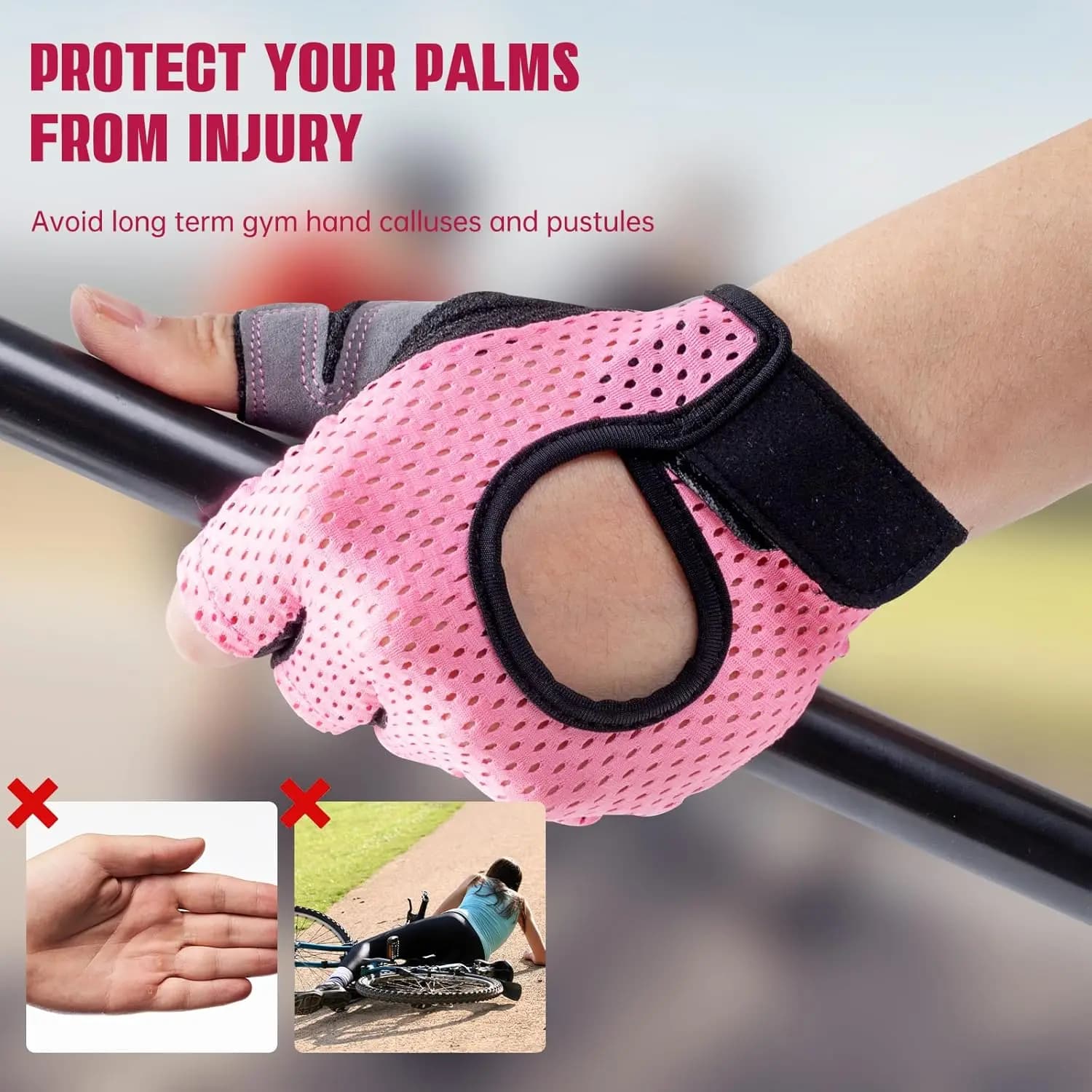 Breathable cycling training gloves for women, weight lifting gloves for gym, exercises, training, excellent cushions with handle