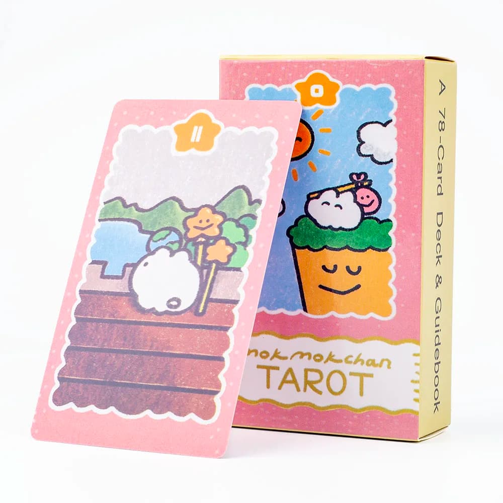 Mokmokchan Tarocchi A 78 carte e guida Carte dei tarocchi Kawaii Giocare a carte da gioco Giocattolo da tavolo Intrattenimento Giochi da tavolo 10.3 * 6 cm