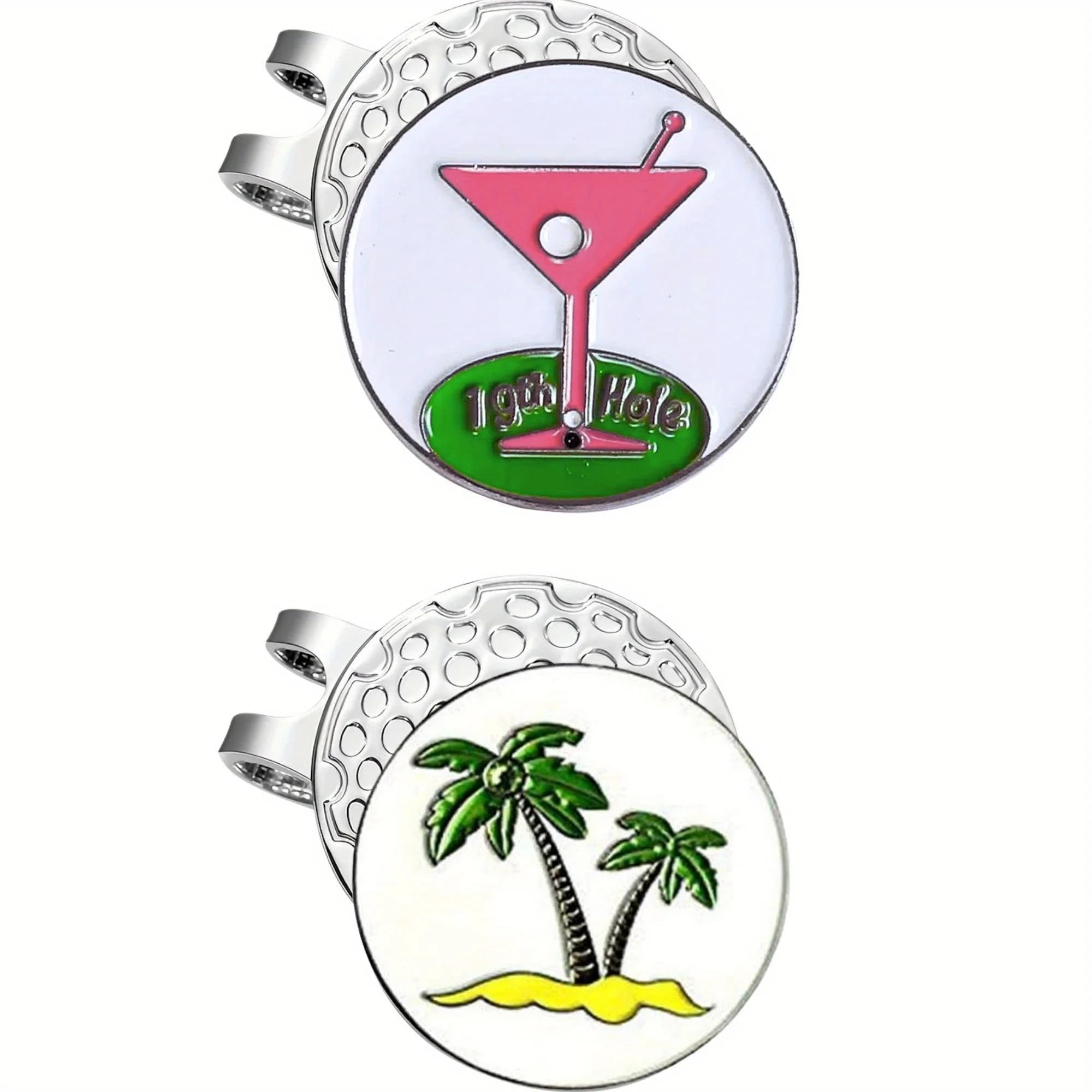 2 conteggi Marcatori magnetici per palline da golf per putting green, pennarelli per palline da golf con clip magnetica per cappello, regalo unico per gli amanti del golf