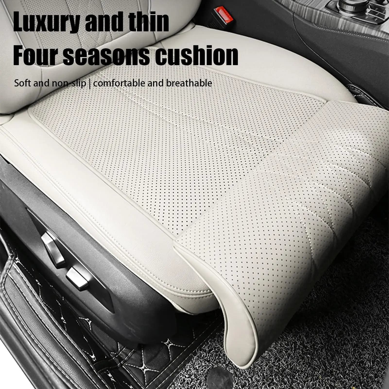 Leather Seat Extension Cushion for Car, Leg Support Pillow, Memory Foam Knee Pad, Elongs Seat Extensor Leg Support cushion for Driving