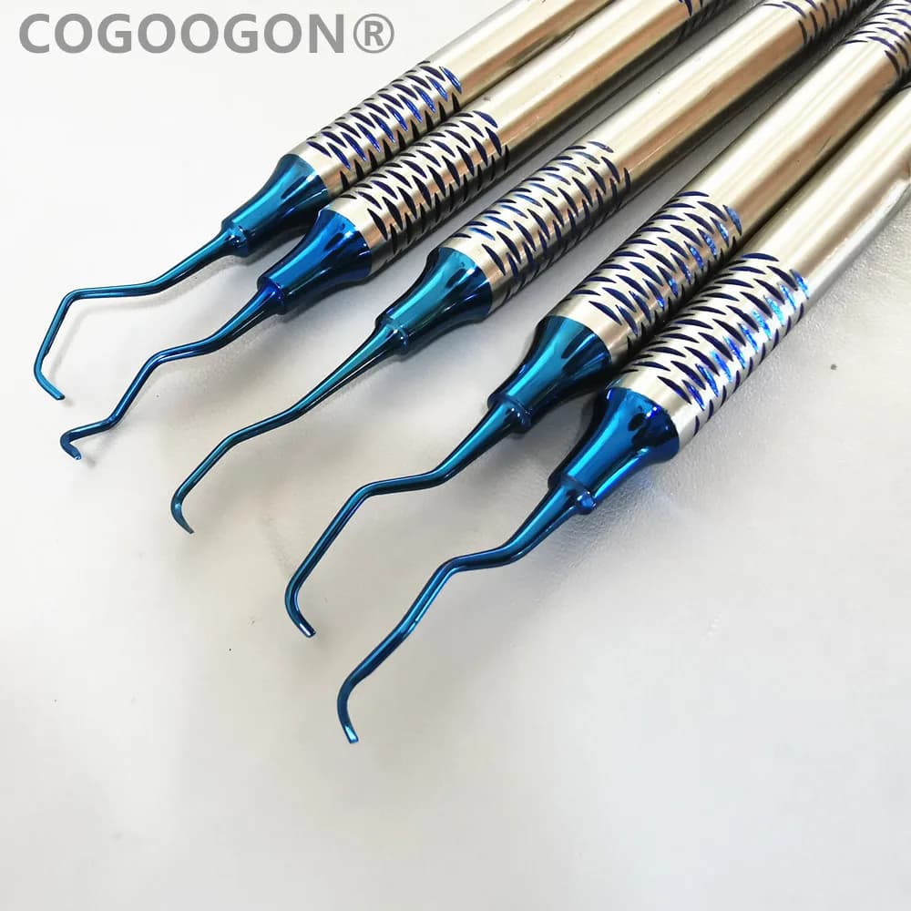5 pz/set Dental Tooth Cleaning Scaler Dental Professional Gracey Curette parodontal Bone Curette strumento strumento dentale Perio