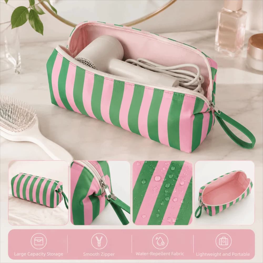 Soft Hair Dryer Storage Bag Large Capacity Dustproof Curler Storage Bag Zipper Closure With Handle Curling Iron Carrying Case
