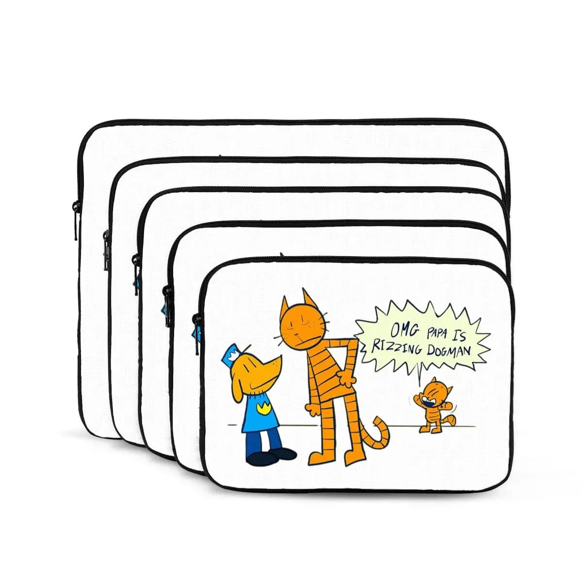 Dog Man Lil Petey e Big Petey Fan Art Notebook Borsa per laptop Custodia per notebook Custodia antiurto per tablet