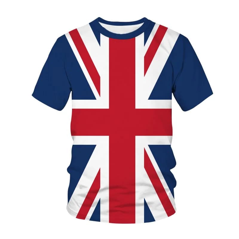Nuova T-shirt Casual da Uomo Estiva 2026 con Stampa 3D Bandiera Britannica a Maniche Corte, Ideale per Sport, Feste, Viaggi e Street Style - Offerta Calda per Tutta la Famiglia