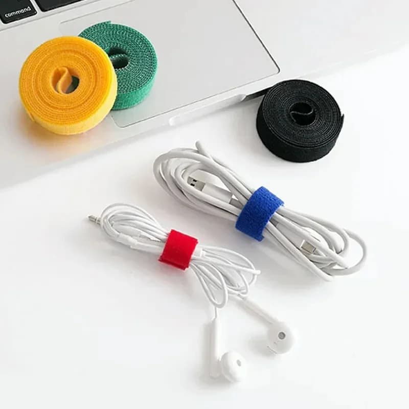 5M/Roll 10mm Cable Organizer Nylon Velcro Binding Tape Cable Wire Winder Tape Earphone Mouse Cord Management Ties Protector