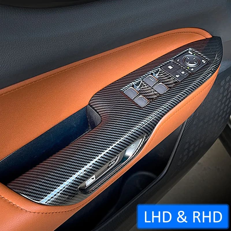 Copertura del pannello di controllo della finestra della porta interna in fibra di carbonio elegante per Lexus NX250 NX350 NX450h + 2022 2023 2024 2025 2026