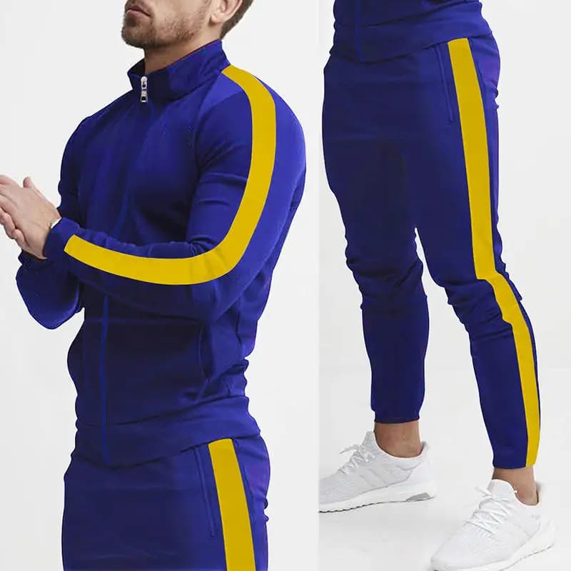 New Men's Sportswear Set Casual Autumn Winter Long Sleeve Color Block Hoodie Pants Comfortable Breathable Men's Fashion Clothes