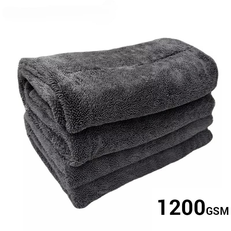 Asciugamano per Lavaggio Auto 1200GSM in Microfibra, Doppio Lato Ultra Assorbente, Panno per Pulizia e Asciugatura, Accessori per Autolavaggio