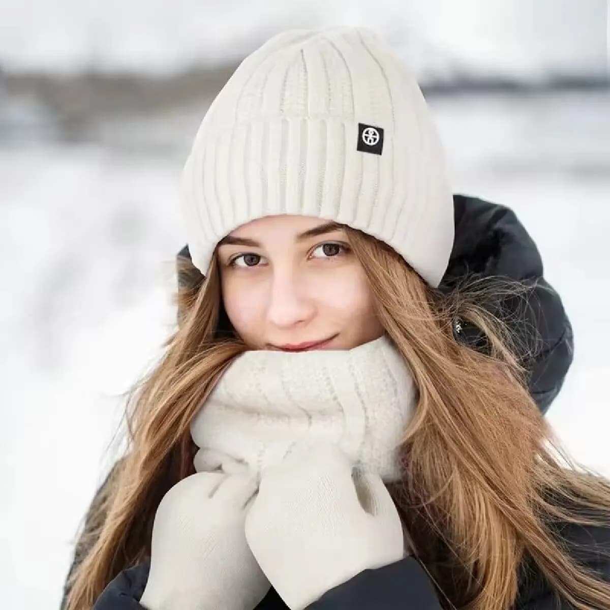 3 pezzi berretto invernale cappello guanti snood sciarpa set berretti con teschio ispessito foderato in pile collo sciarpe in cashmere set di berretti per uomo donna