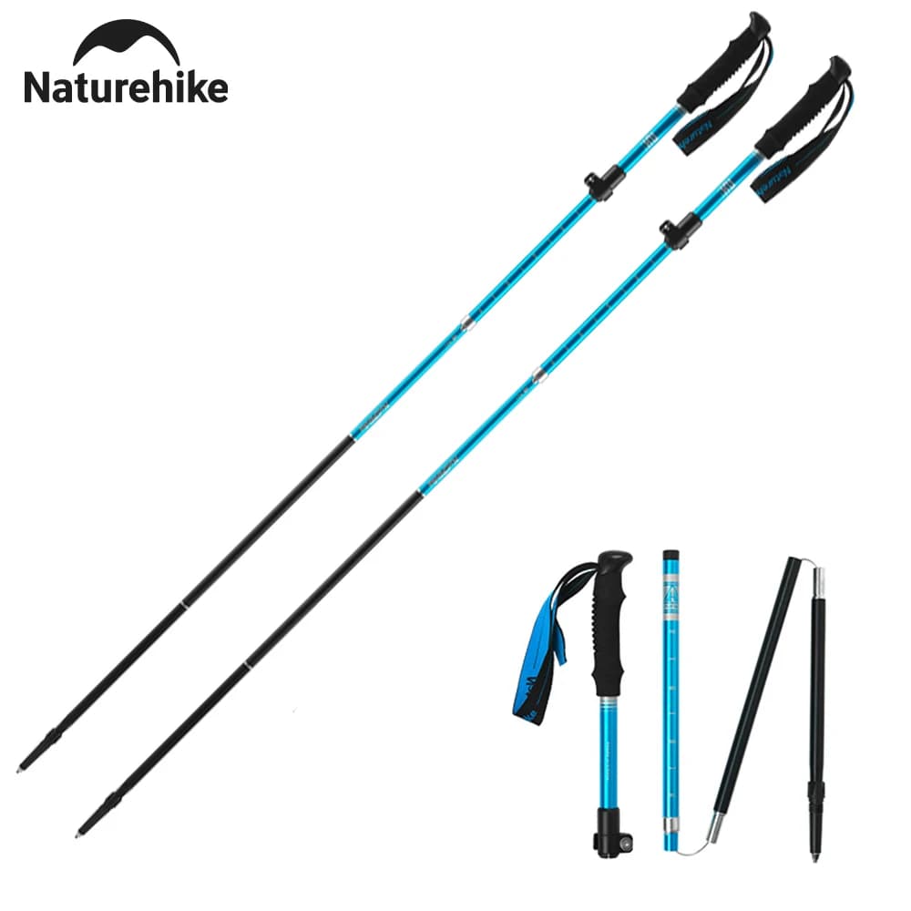 Naturehike St09 Nordic Trekking Sticks Aluminum Alloy Foldable Ultralight Walking Sticks Portable Trekking Sticks