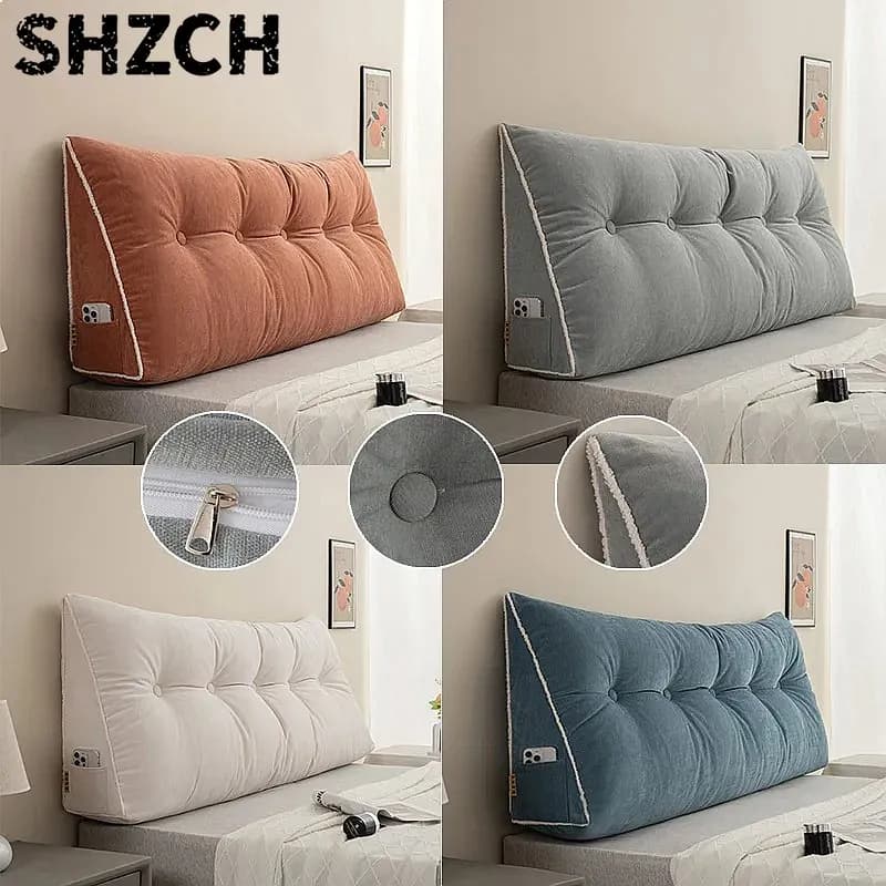 Headboard Pillow Triangle Cushion Backrest Sofa Waist Wedge Sleeping Pillow with Removable Cover