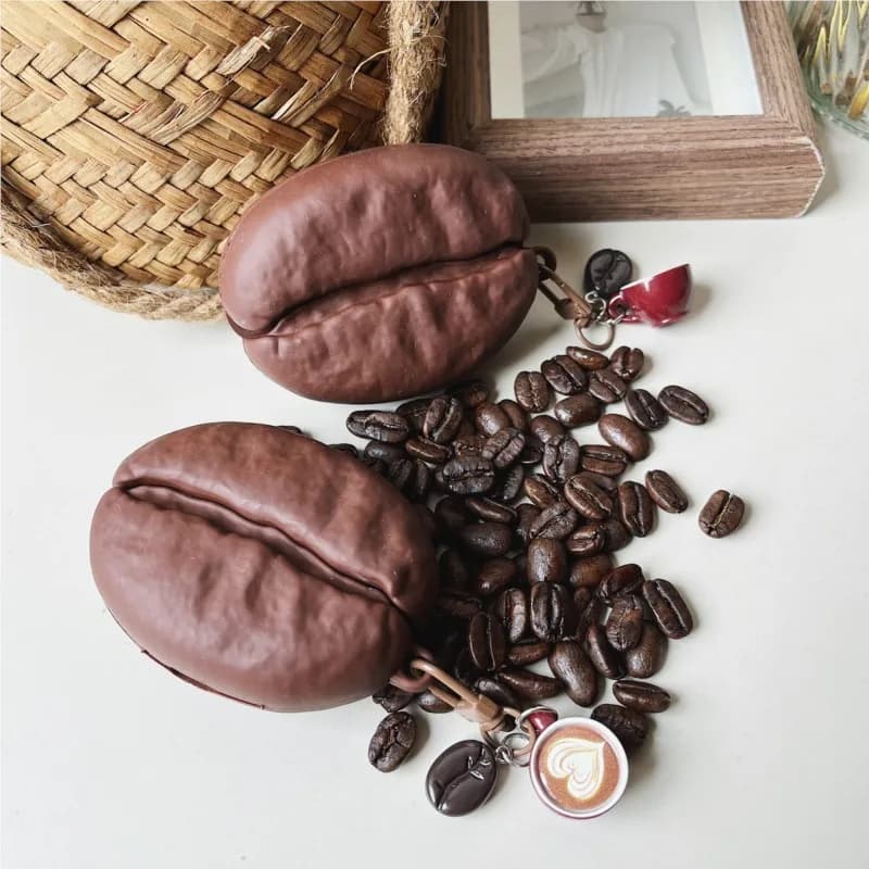 For Redmi Buds 8 Active 8 Lite 6Pro 6Lite 3 INS 3D Coffee Bean Lovers Soft Silicone Shockproof Headphone Protective Pendant Case