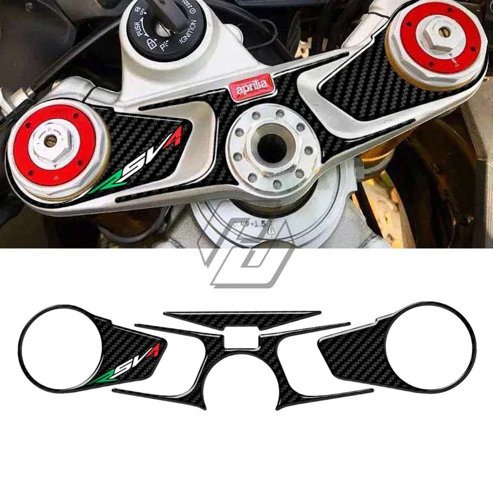 3D Carbon-look Top Triple Clamp Yoke Defender Case for Aprilia RSV4 2009-2017 decoration
