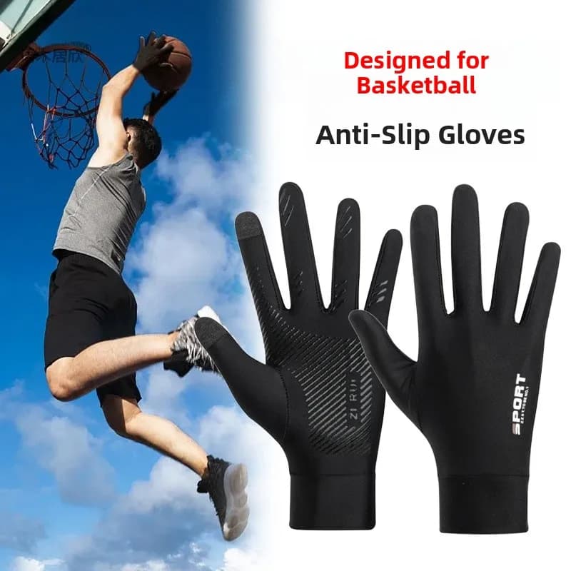 Men's Basketball Gloves for Outdoor Sports, Full Fin, Running, Cycling, Fitness, Gym, Professional