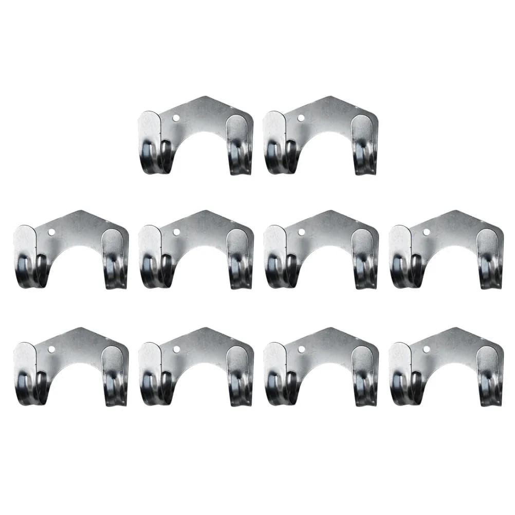 10Pcs Garden Tool Hanging Hooks Double Hook Iron Rack Heavy Duty Water Hose Bracket Wall Mount Pipe Organizer Removable