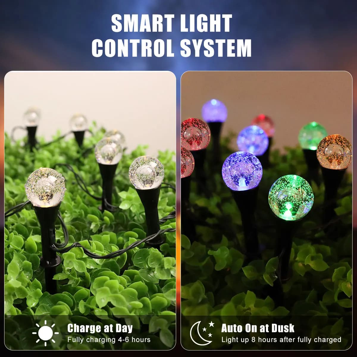 Luci solari Lampada da esterno a sfera di cristallo Lampada sotterranea 8 modalità Faretto Luce solare interrata per la decorazione del cortile del prato del giardino domestico